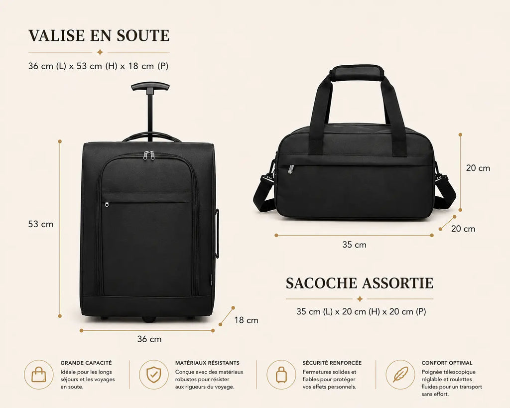 Set Duo | Bagage en Cabine / Sac Cabine Avion - 754209